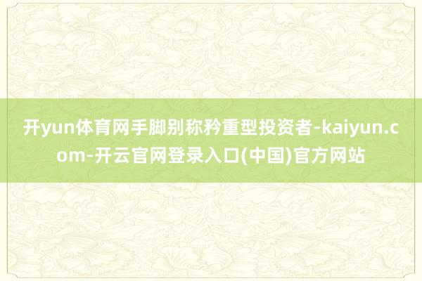 开yun体育网手脚别称矜重型投资者-kaiyun.com-开云官网登录入口(中国)官方网站