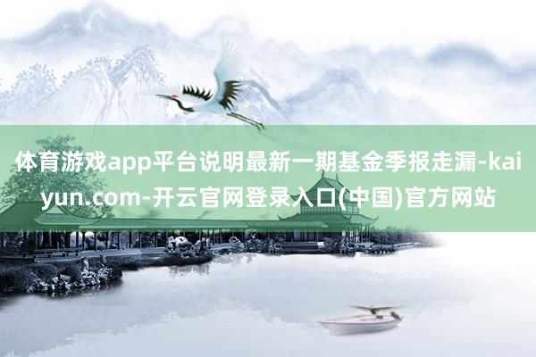 体育游戏app平台说明最新一期基金季报走漏-kaiyun.com-开云官网登录入口(中国)官方网站