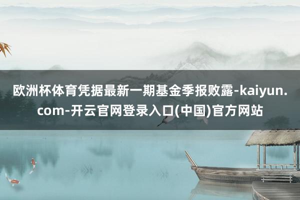 欧洲杯体育凭据最新一期基金季报败露-kaiyun.com-开云官网登录入口(中国)官方网站