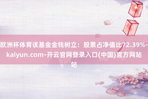 欧洲杯体育该基金金钱树立：股票占净值比72.39%-kaiyun.com-开云官网登录入口(中国)官方网站